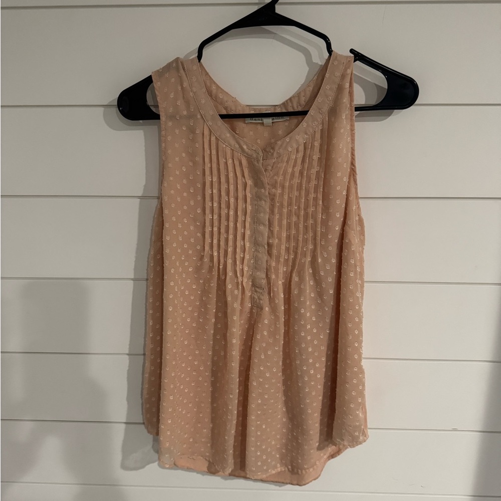 David Lerner Polka Dot Sleeveless Blouse - Peach